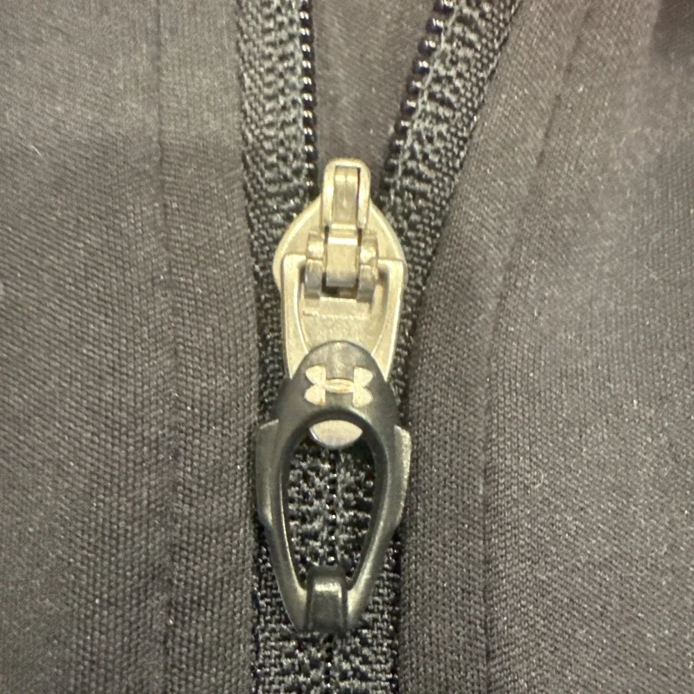 Under Armour Jacket Fleece Mens XXL Black Gray‎ Full Zip Cold Gear Storm Running
